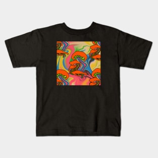 Trippy Mushroom Pattern Kids T-Shirt